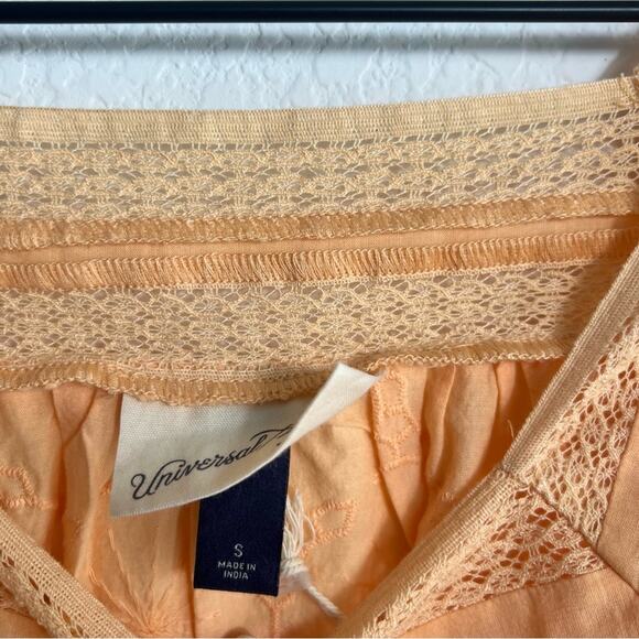 UNIVERSAL THREAD BLOUSE WOMENS SMALL ORANGE EMBROIDERED CUTOUT BALLOON TOP - Picture 5 of 7